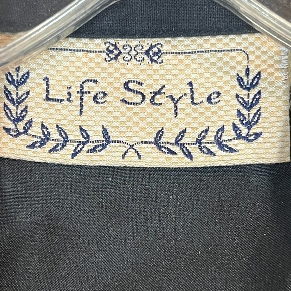 Embroidered Jacket Patchwork Black Artsy Boho Small - Picture 6 of 8